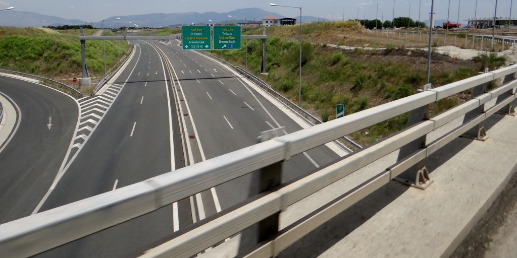 The busy toll taking motorway