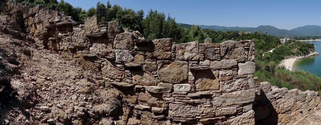 Ancient wall near our beach parking spot