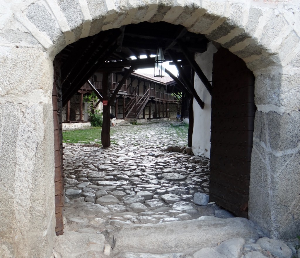 Charlie and my view of Rozhen monastery.