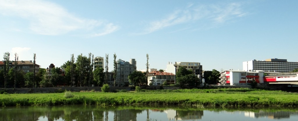 Our view across the river in Plovdiv - it looks posh over there!
