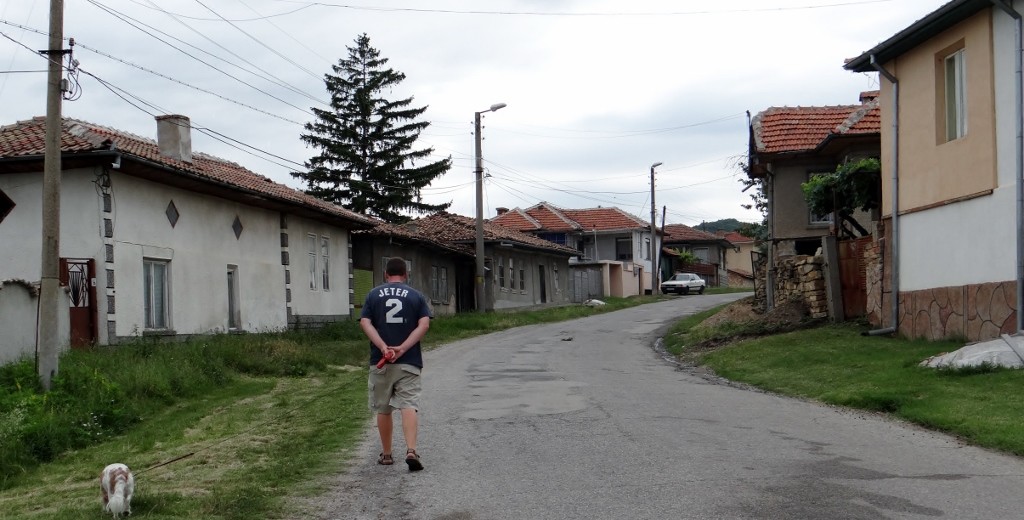 Charlie and Jay wander around the edge of the village