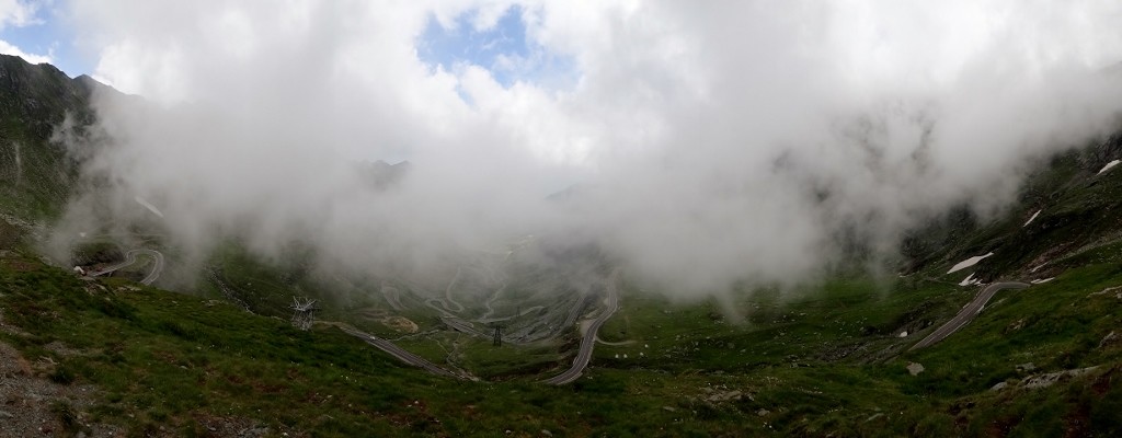 Our first view of the north side of the pass - grey and cloudy :(