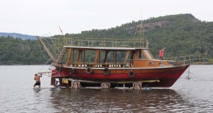Traditional boat launching