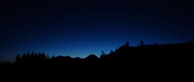 The view from above La Rosiere last night.