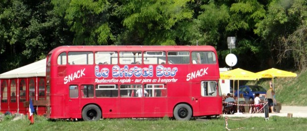 So that's where all the London buses have gone - French snack bars!