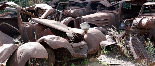 The local garage, people's pride and joy never driven again