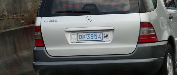 Spotted this car on the motorway - figure it's probably Spanish judging by the bull sticker, but how on earth did it get that sort of a registration?