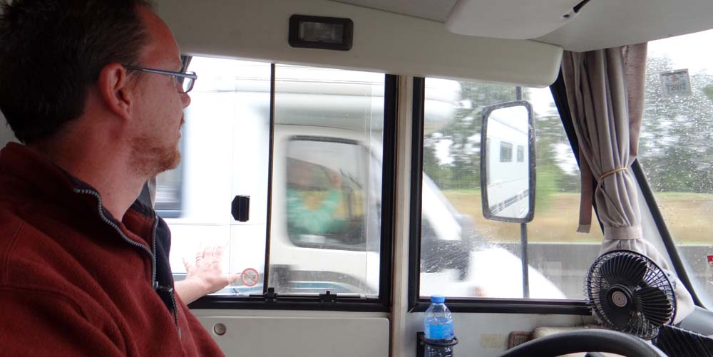 Paul overtakes us on the motorway
