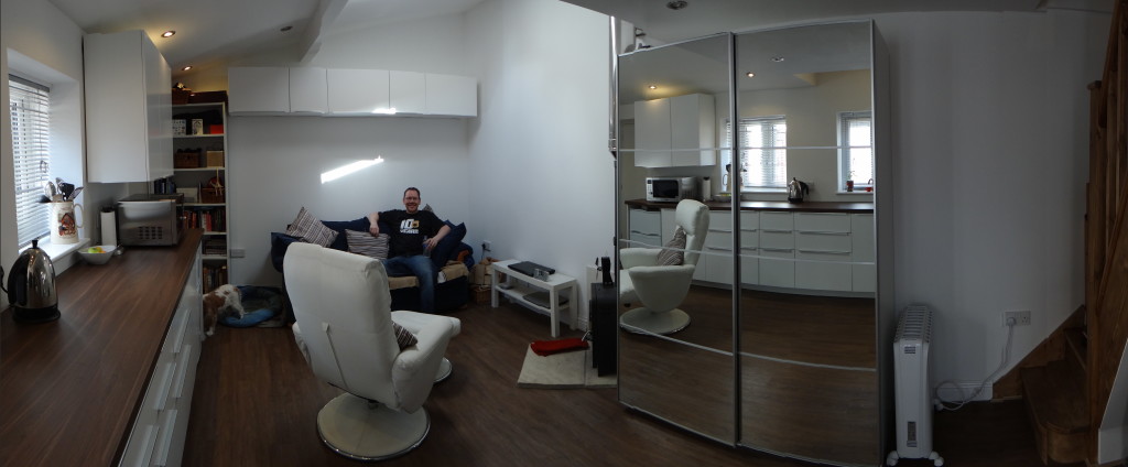 And this is the final result. The roof had to come off, new doorways cut, a new floor build up, a mezzanine installed, new wiring and plumbing, it was a ton of work.