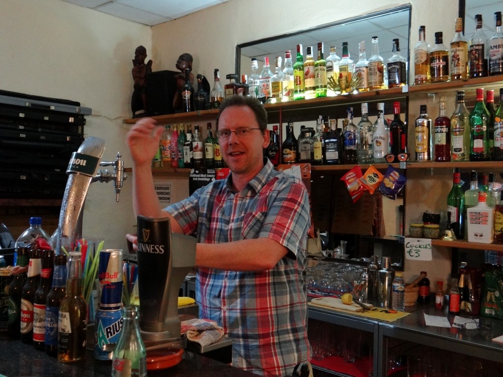 Jay feeling at home in The Cave Bar.