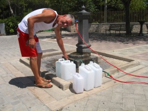 filling up homer with water