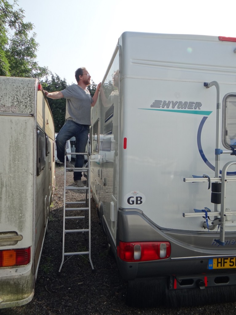 Man eyeballs top of motorhome!