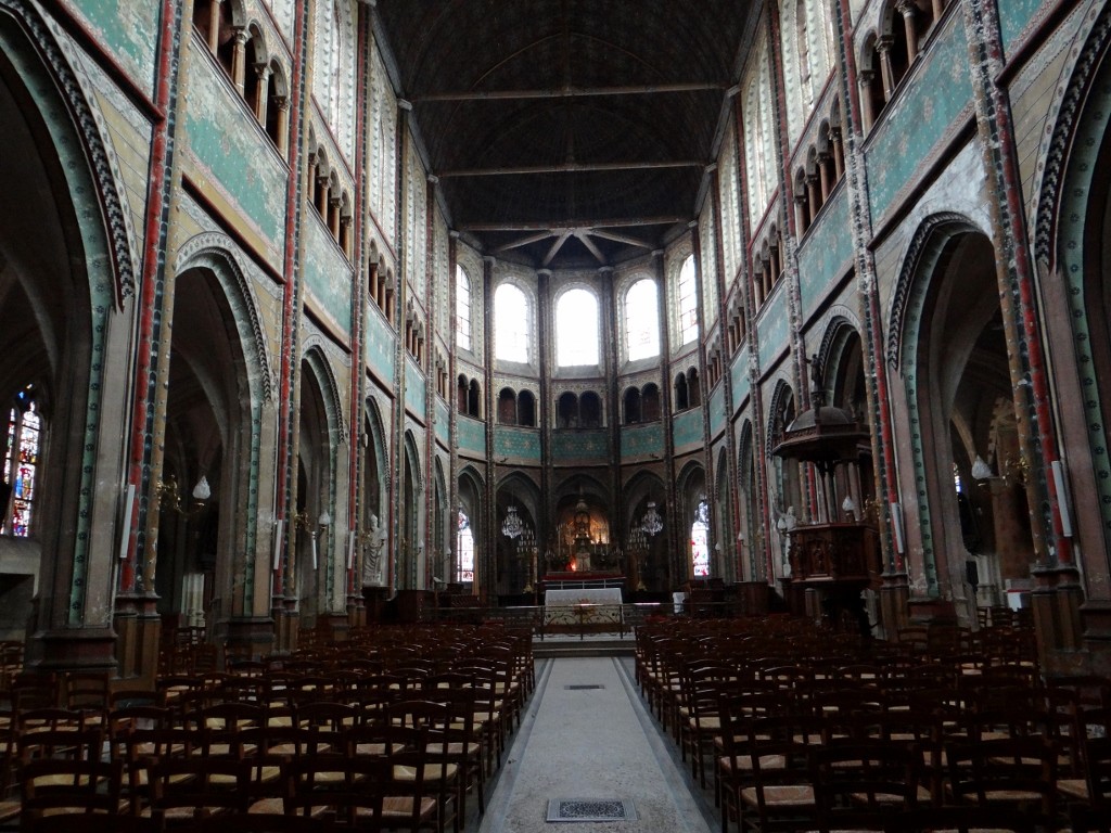 Inside another of the churches with beautiful, if tired decoration
