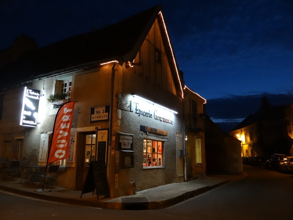 Villandry restaurant by night. We're gearing up for a meal out after umpteen free overnight stops