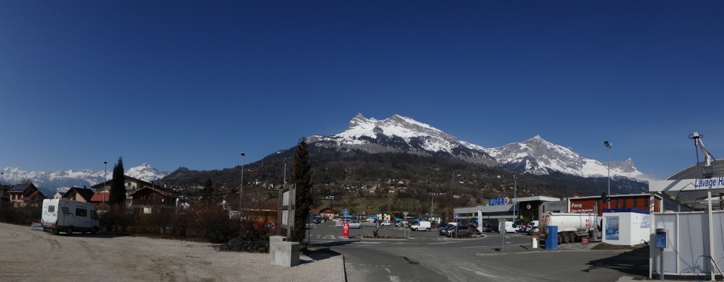 The Super U at Passy, with free motorhome parking adjacent (N45.91888, E6.70366)