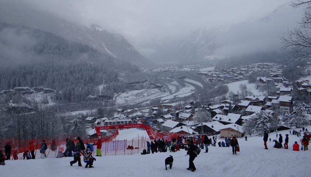 We scrabbled our way up the slope to the finish line, up packed snow turning to sheet ice