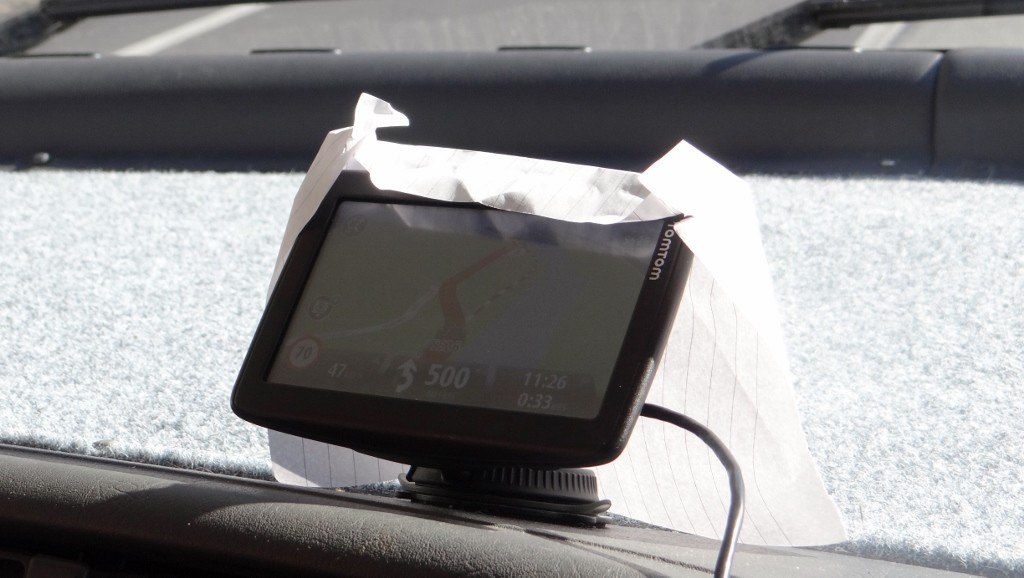 Anti-sun device. TomTom take note: we've applied for a patent.