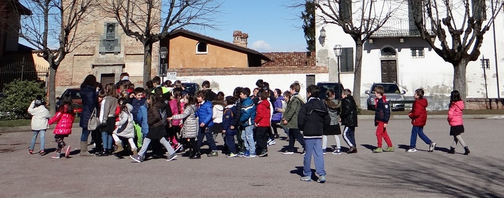 Nippers use the piazza in La Morra as a playground - shouting the odd 'hello' to us