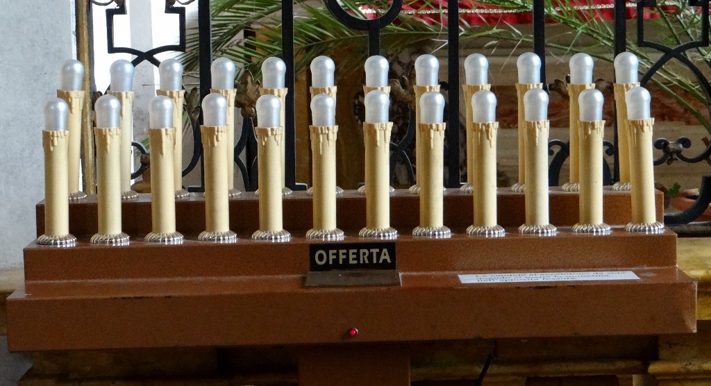 You had to pay to light up many of the artworks, or light up a bulb instead of a candle