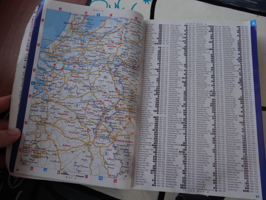 2. On the detail map page, find the stop you're interested in. Then on the right find the name and look up the page its listed on