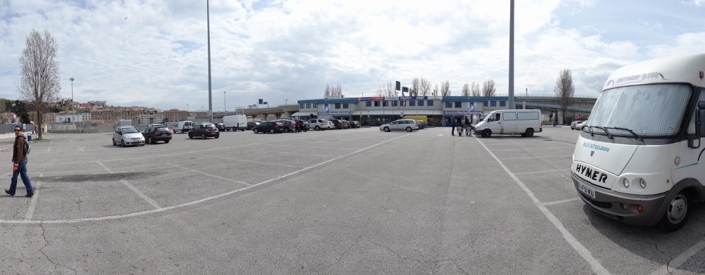 The waiting area at the ticket office in Ancona