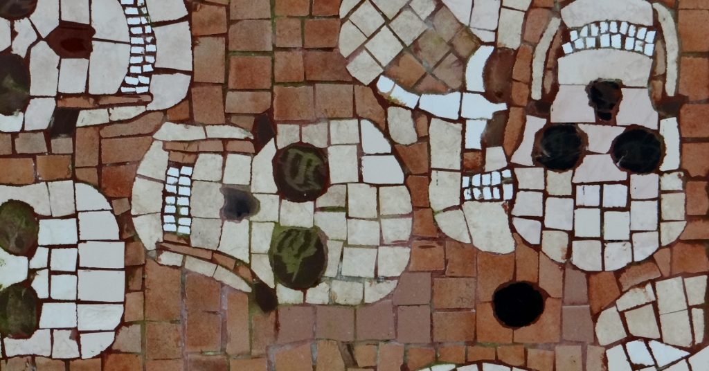 Mosaic at the Kren burial pit, Kočevski Rog, Slovenia. The bones of the victims remain untouched in these pits.