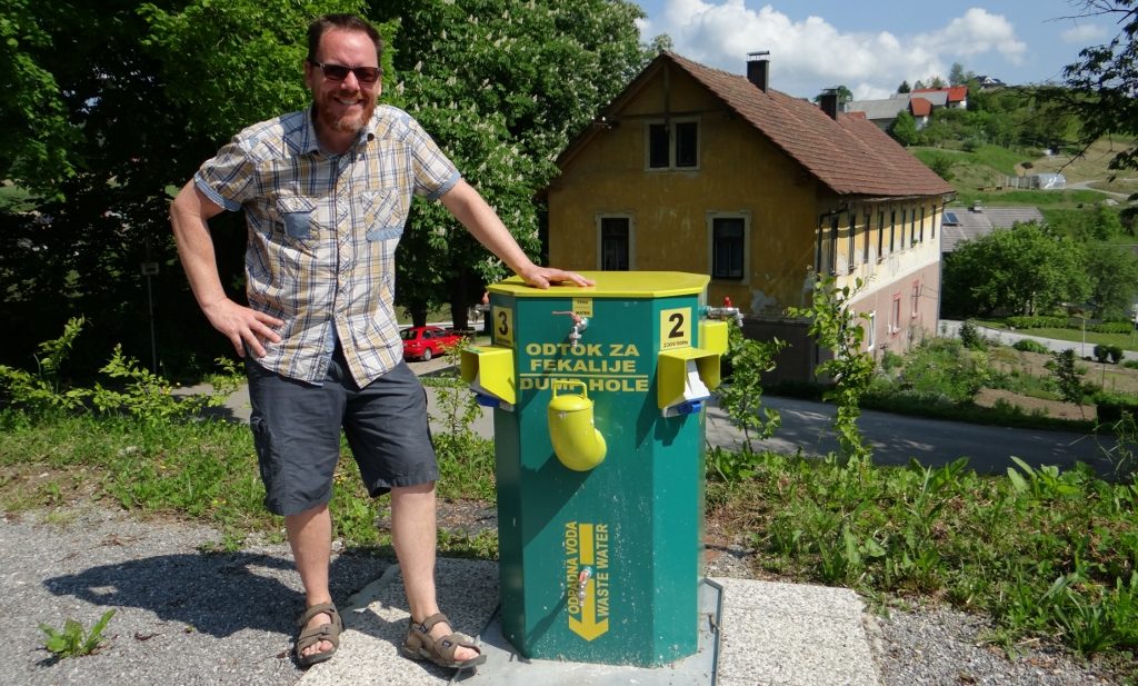 Handy free Slovenian motorhome service point. Thanks Slovenia!