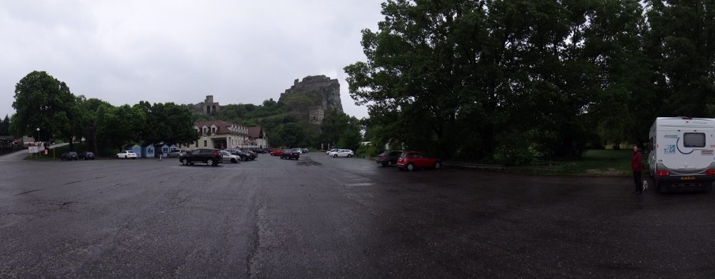 Zagan in the car par at Devin Castle. Thanks to Europebycamper.com for the location