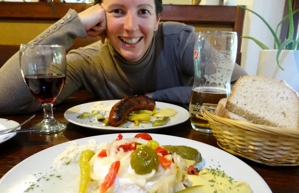 Ju had a local wine, which was about 18% vol! Slovakian bar snacks also procured. Note of warning: Slovakian bar snacks best consumed after a LOT of ale, they're not the most appetising