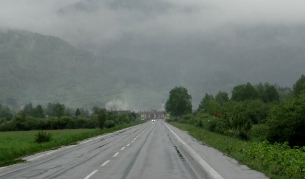 Off into the forested countryside. 40% of Slovakia remains forest, compared with 7% in England