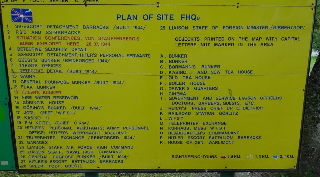 Key to the map. No information is given by the way - we bought a map for £1, or you could get a guide for £6, which was probably a good idea