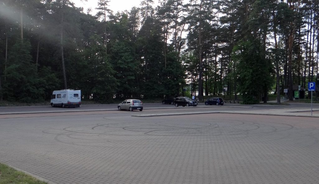 Just through the trees is a huge lake and the concert