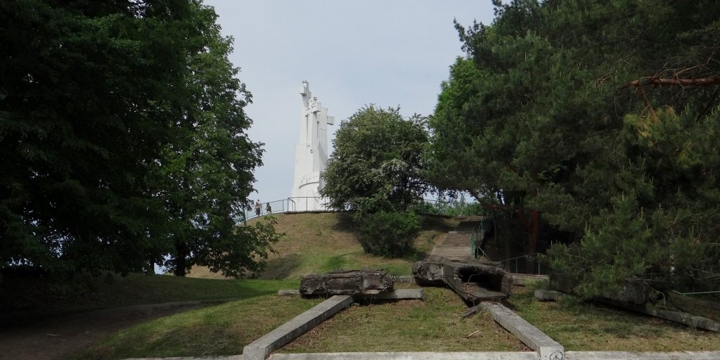 The old and the new crosses. The Soviets tore down the old ones