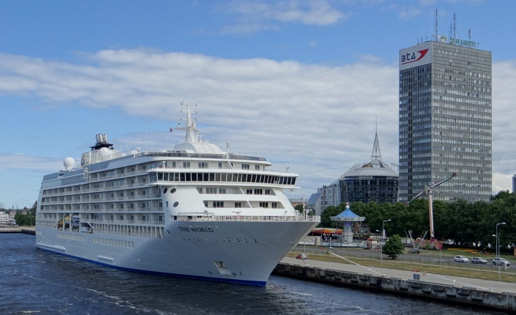 The World. This is not a cruise ship, it's home to fabulously rich hobos