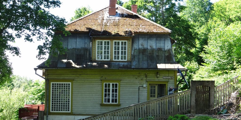 Lots of Estonian flags are flying here - this chap was just popping his up