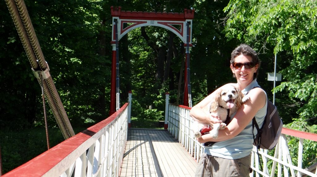 Viljandi's suspension bridge to the castle remains - rebuilt 3 times