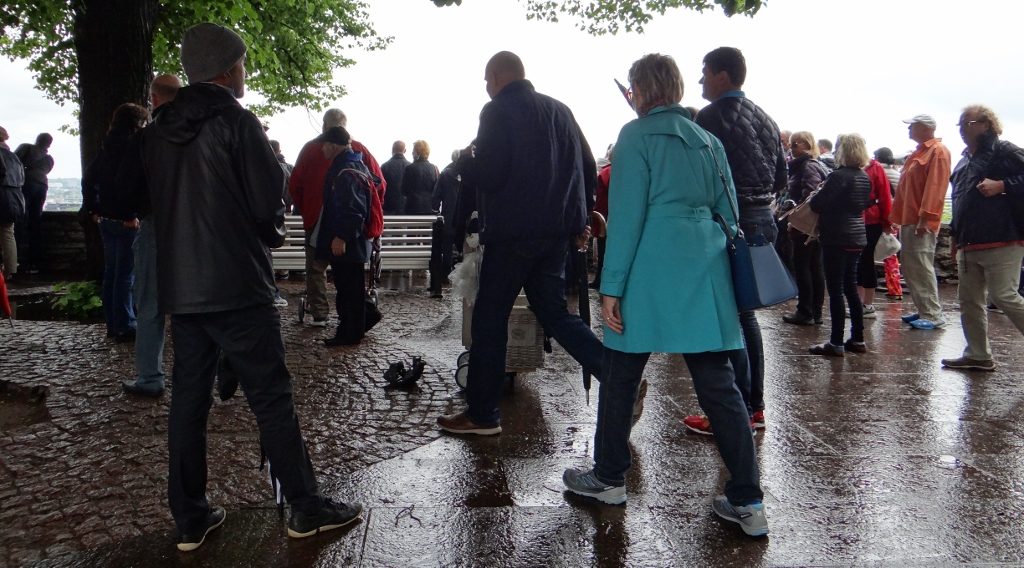 Tour group arriving at a view point in Tallinn. American, Germany and far-eastern (ahem - I have no idea where they were from) voices abounded
