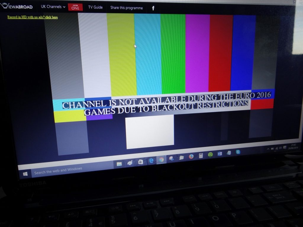 Aaarrrgghh - looks like we need an alternative to watch the footie