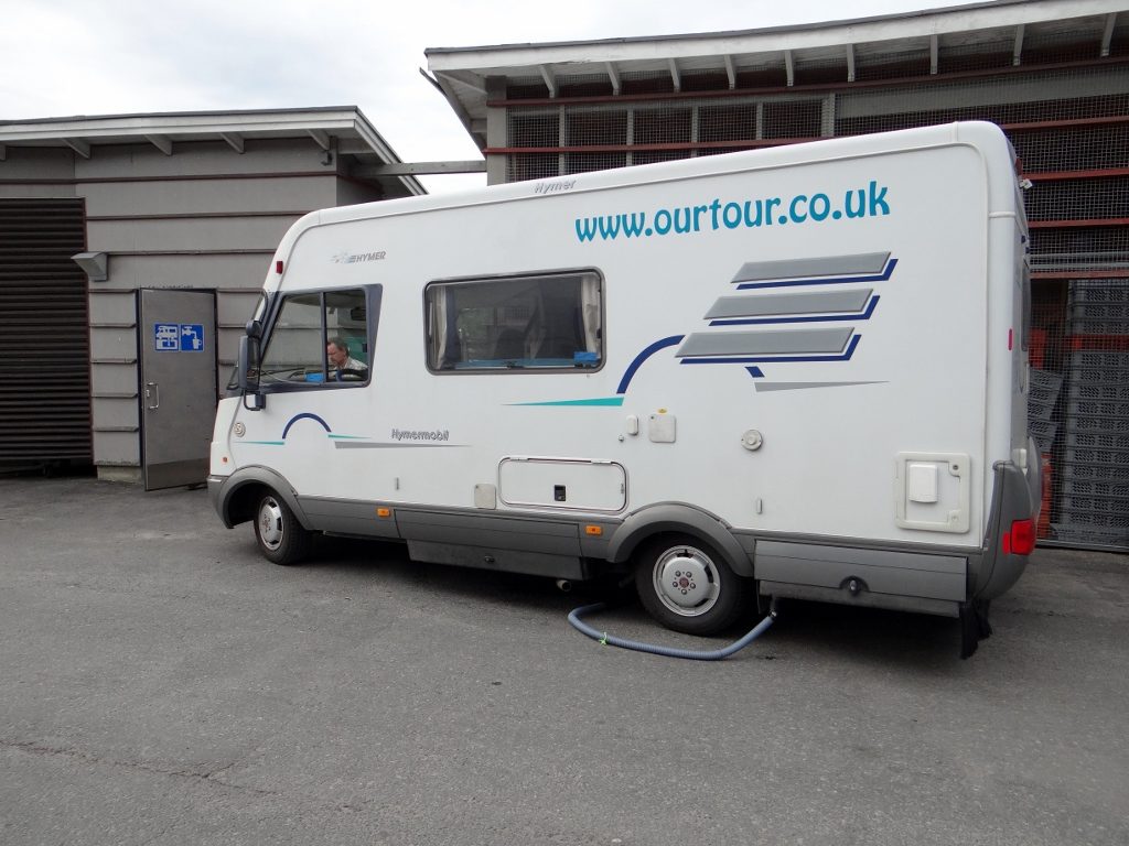 Motorhome service point at petrol station