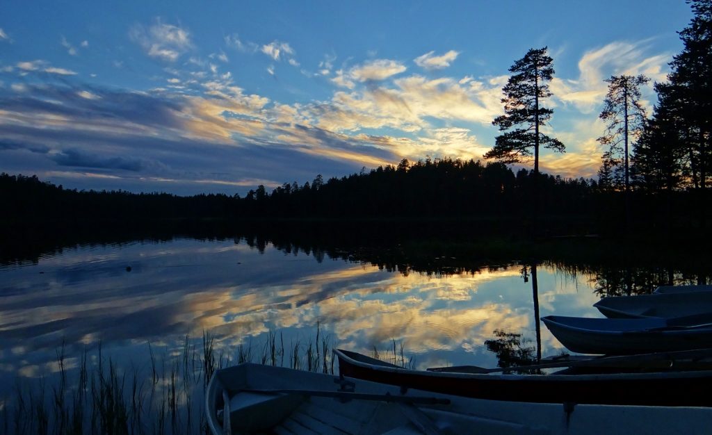 The sun would set just before 11pm, turning the lake into mercury