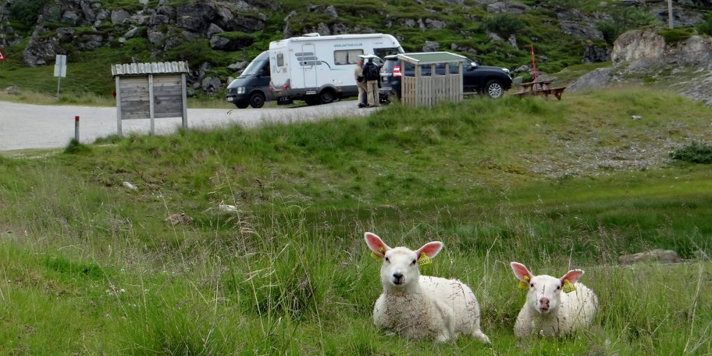 Zagan's car park next to the Porsangen Fjord. Down a few km of alternating tarmac and gravel, it's a beautiful spot and very popular with camper vans