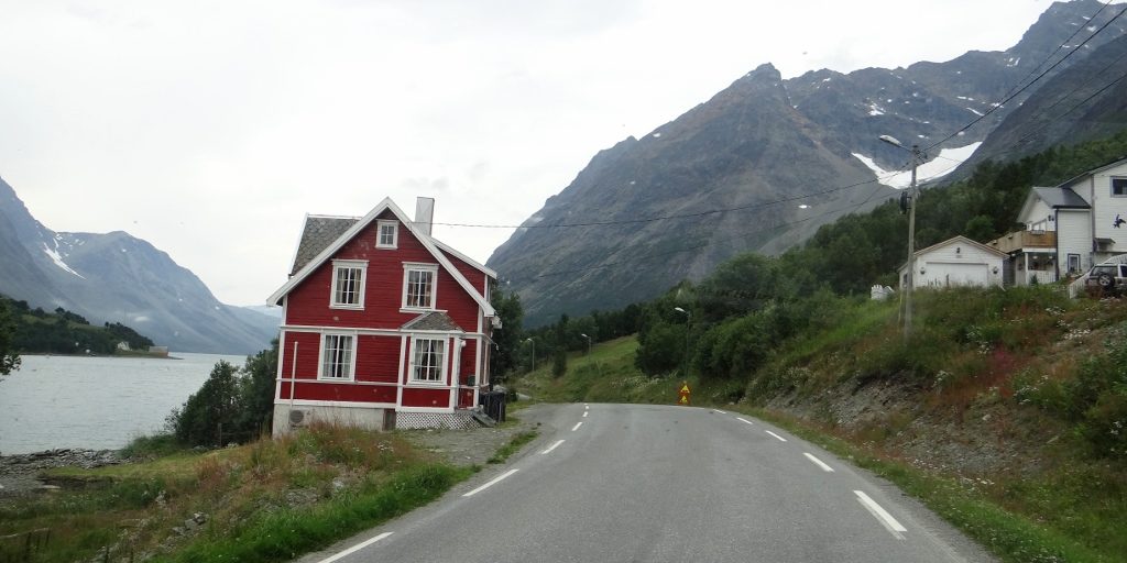 Crossing Lyngen. Norther Norway has a population density of, roughly, no-one per square km. That said, there are still a surprisingly number of people willing to live up here in country which turns into a sun-less deep freezer for months on end in winter
