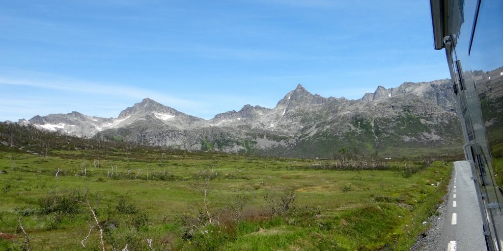 Mountains on Kvaløya. I got a bit of a fetish for taking photos with the back of the van in yesterday...