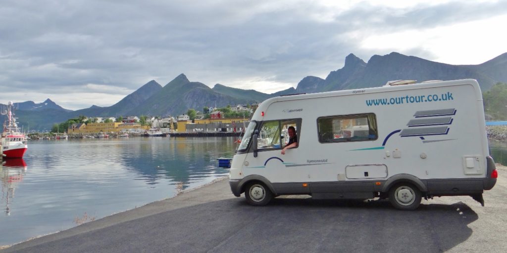 Motorhome parking Husoy Norway