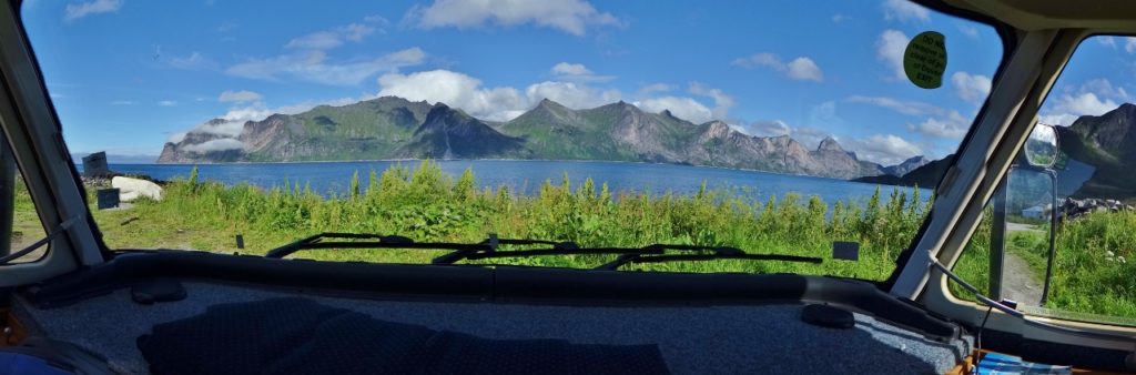 Motorhome view Mefjordvaer Norway