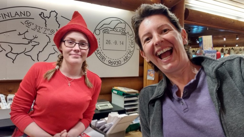 Elves in post office Santa Village Rovaniemi Finland