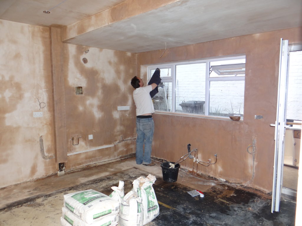 The kitchen part-way through renovation - we lived in the house while all the work was done - not a good idea!