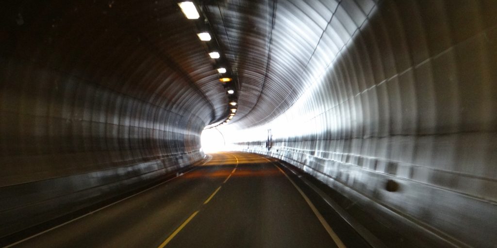 Many tunnels today, some 2 miles long. We tuned into tunnel radio to entertain us