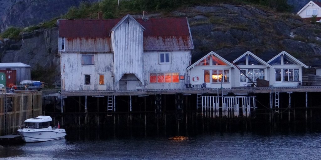 Ran back to the van to get a photo of this: a light's on, it's finally getting dark(er) at night