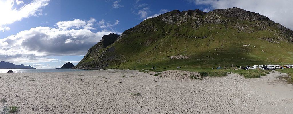 Free overnight motorhome parking at Haukland